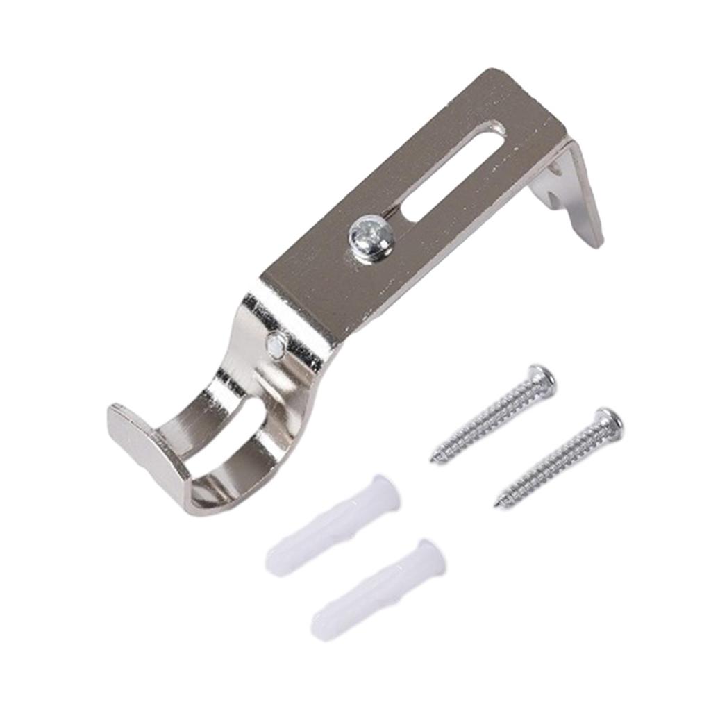 Curtain Rod Bracket Single Rod Bracket for Wall Universal Curtain Rod Holder for 1inch Drapes Rod Curtain Rod Hook with Screws