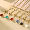 Long Necklace Matching Earring Ring In Stainless Steel With Multi Color Resin Sweater Chain Necklaces Earrings Rings For Women