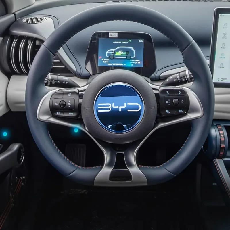 Auto-Lenkradaufkleber Edelstahl-Lenkrad für BYD Atto3 Yuan Plus Dolphin Seal Seagull Sealion SHARK Schutzabdeckung