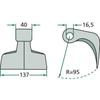 Hammer Flail Knife 40x137x16.5 R=95