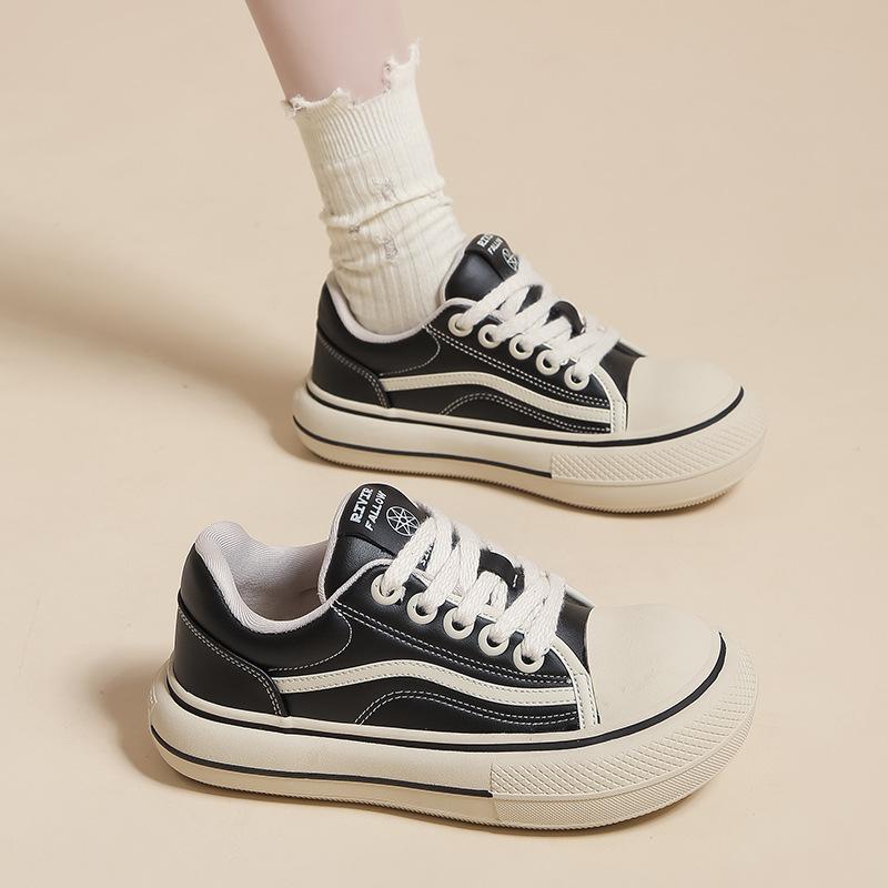 Kleine weiße Schuhe Damenschuhe Freizeitschuhe mit dicker Sohle Erhöhend Student Einzelne Schuhe Sportschuhe