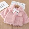 Autumn Winter Warm Faux Fur Coat for Girls Jacket Baby Snowsuit Sweet Christmas Princess Outwear 1-5 Years Kids Clothes
