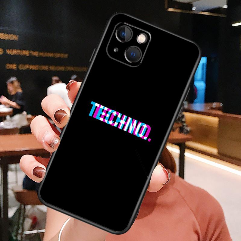 Techno Music Case For iPhone 14 15 Pro Max 11 12 13 Mini X XR XS Max 7 8 14 Plus SE 2022 2020 Soft Cover