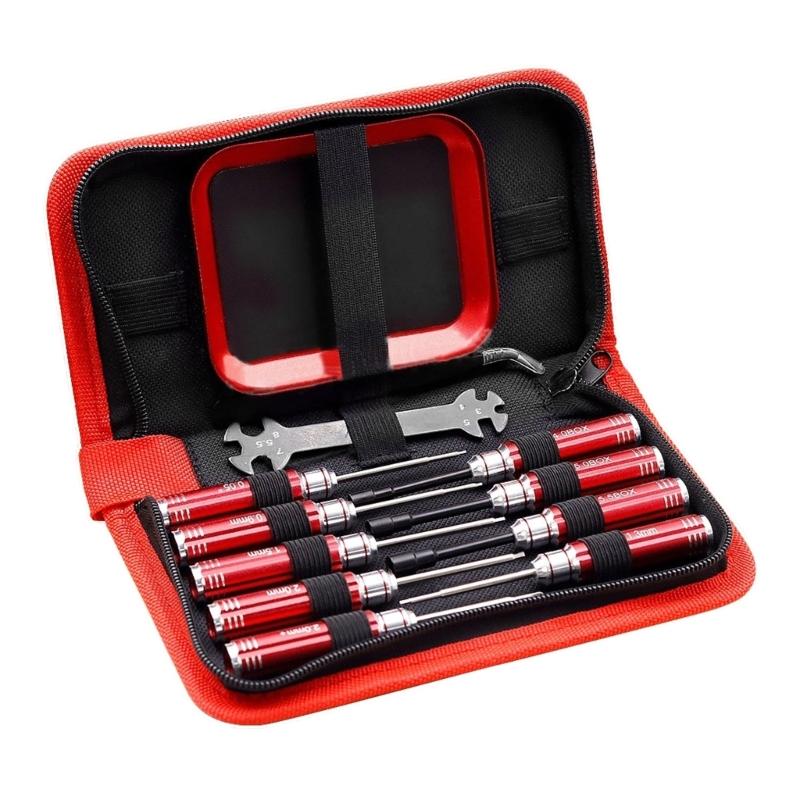 

11Piece Complete Tool Set For Car Model Maintenance Screwdriver Pliers Wrenches Set Solid Alloy Steel Construction Red 1