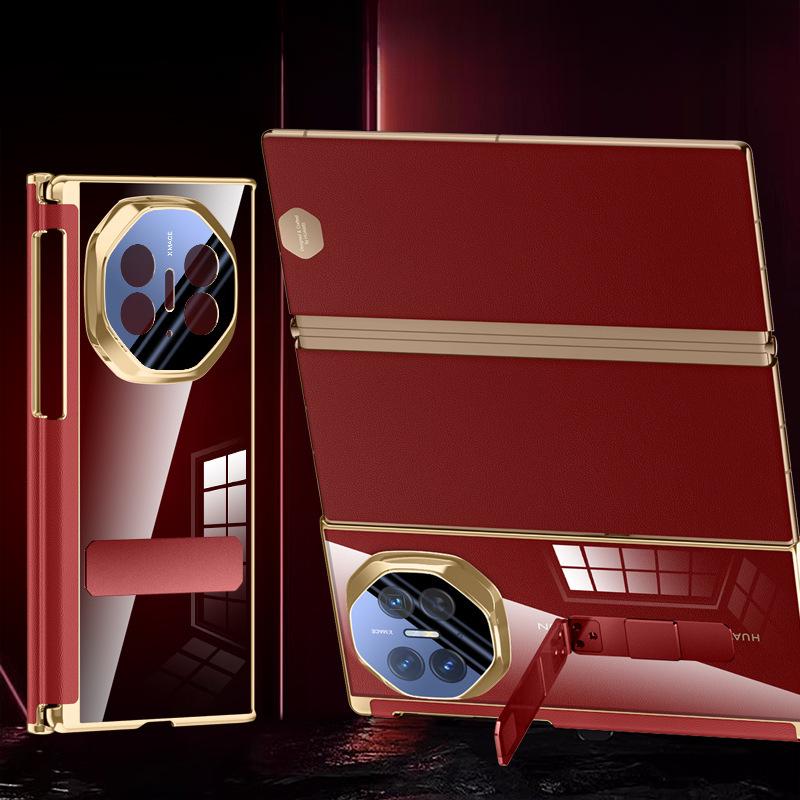 Suitable for Huawei Materialxt Mobile Phone Case Triple Folding Huawei Magnetic Suction Bracket Transparent Electroplating Full Coverage High-end Men