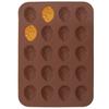Orion Brown Silicone Nut-Shaped Cookie and Praline Baking Mold - 20 Cavity