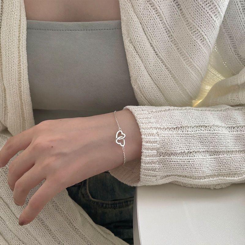 Same Style Heart-to-Heart Simple Hollow Fashion Niche Design Female Student Gentle Temperament Best Friend Bracelet
