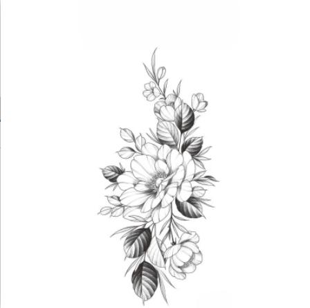 Sexy Black Large Snake Flower Fake Tattoo Stickers For Women Dot Rose Peony Temporary Tattoos Diy Water Transfer Tatoos Girls