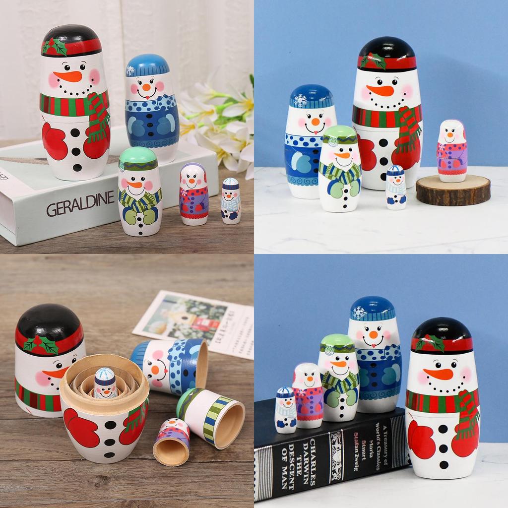 Charming Russian Wooden Matryoshka Doll Set Five Layers Perfect For Home Decor Gifts