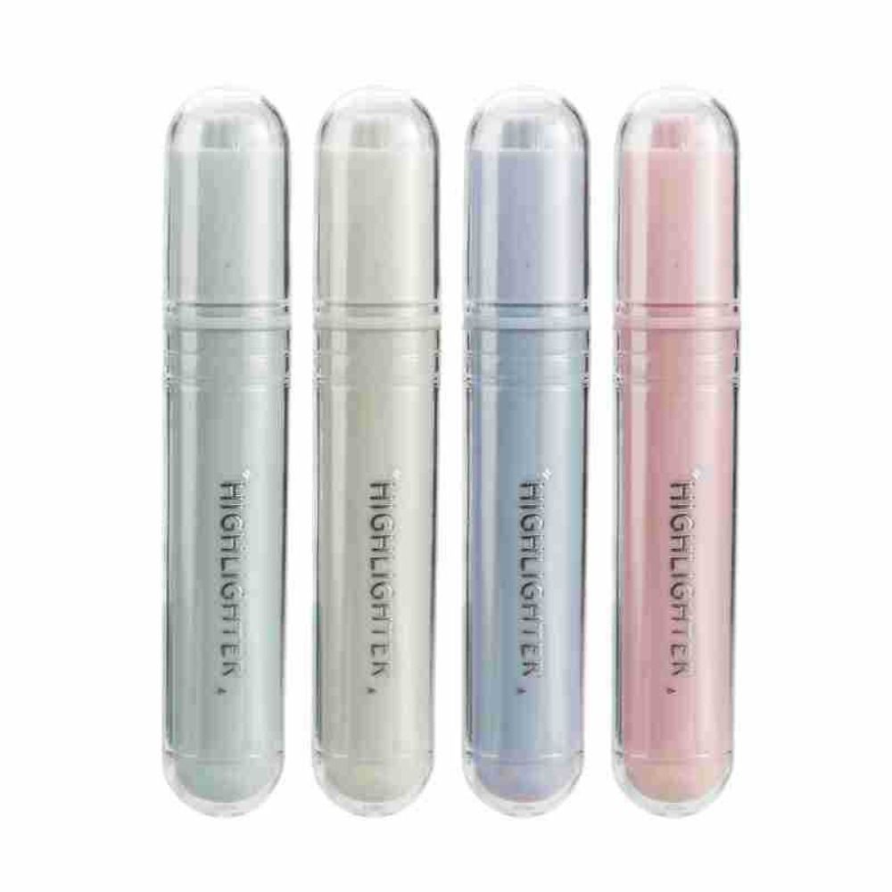 4pcs/Set Multi Functional Pastel Color Highlighters Quick-drying Smooth Marker Pen Fluorescent Pen Stationery
