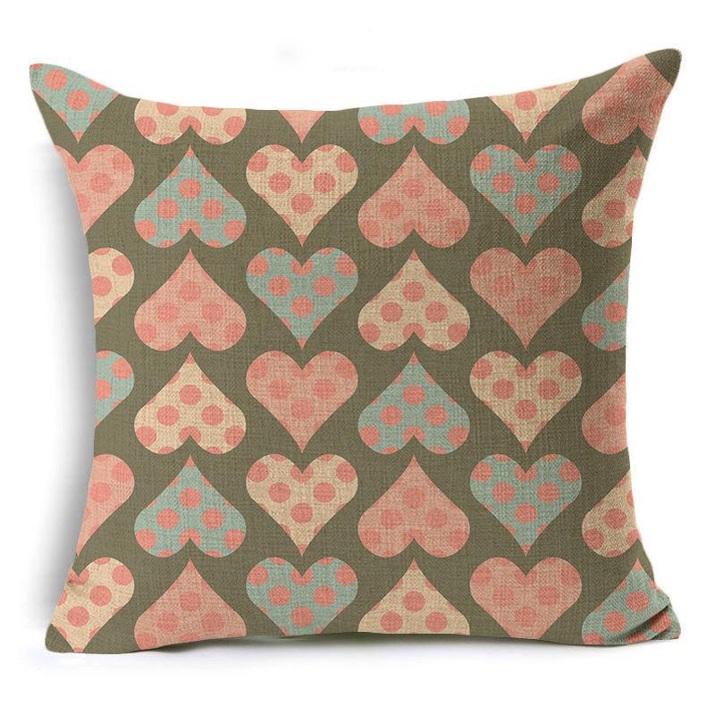 New Retro Geometric Linen Pillow Case Sofa Pillow Case