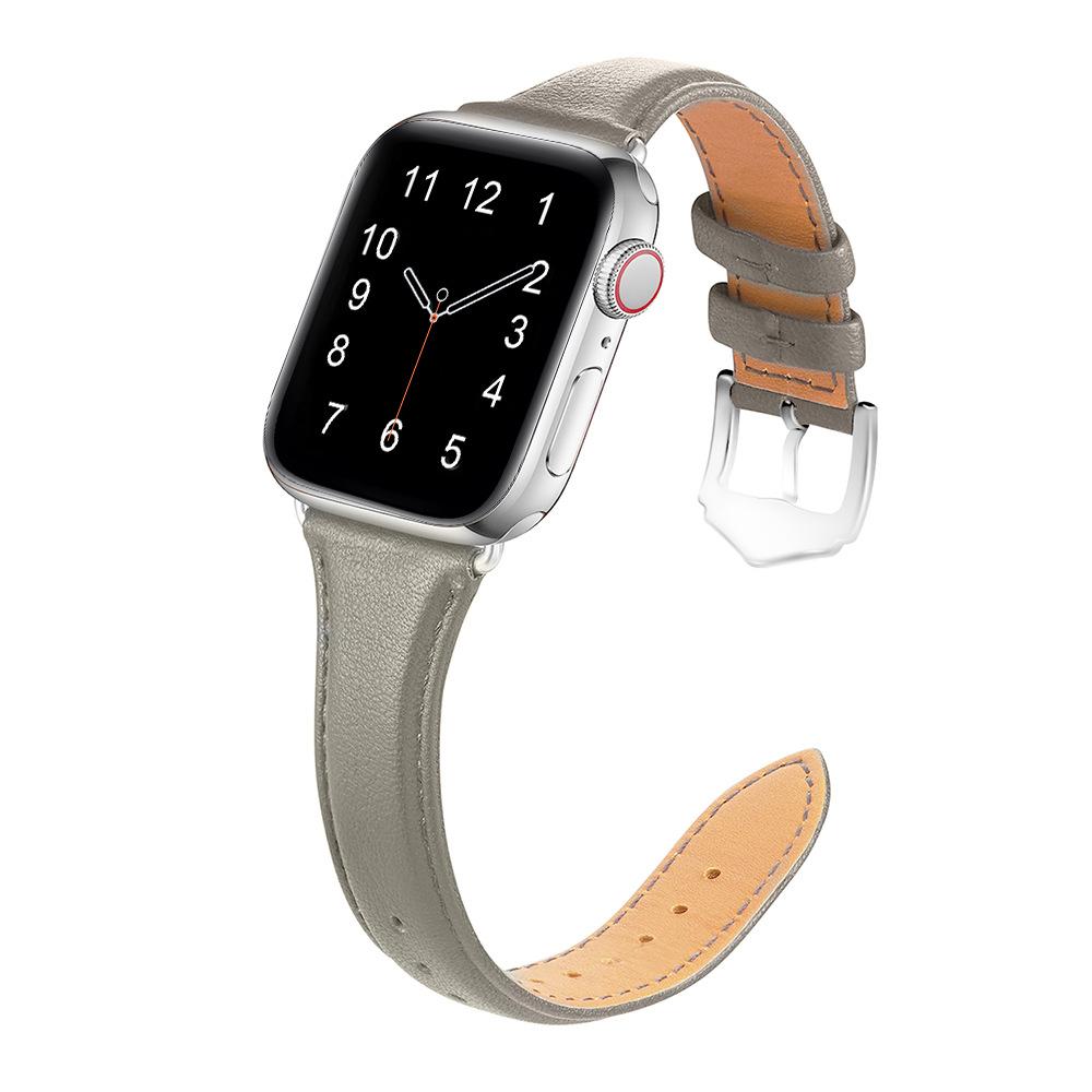 Thin Leather Strap for Apple Watch Series Small Waist Drop-buckle Genuine Leather Thin Strap Univeral Apple Watch Strap