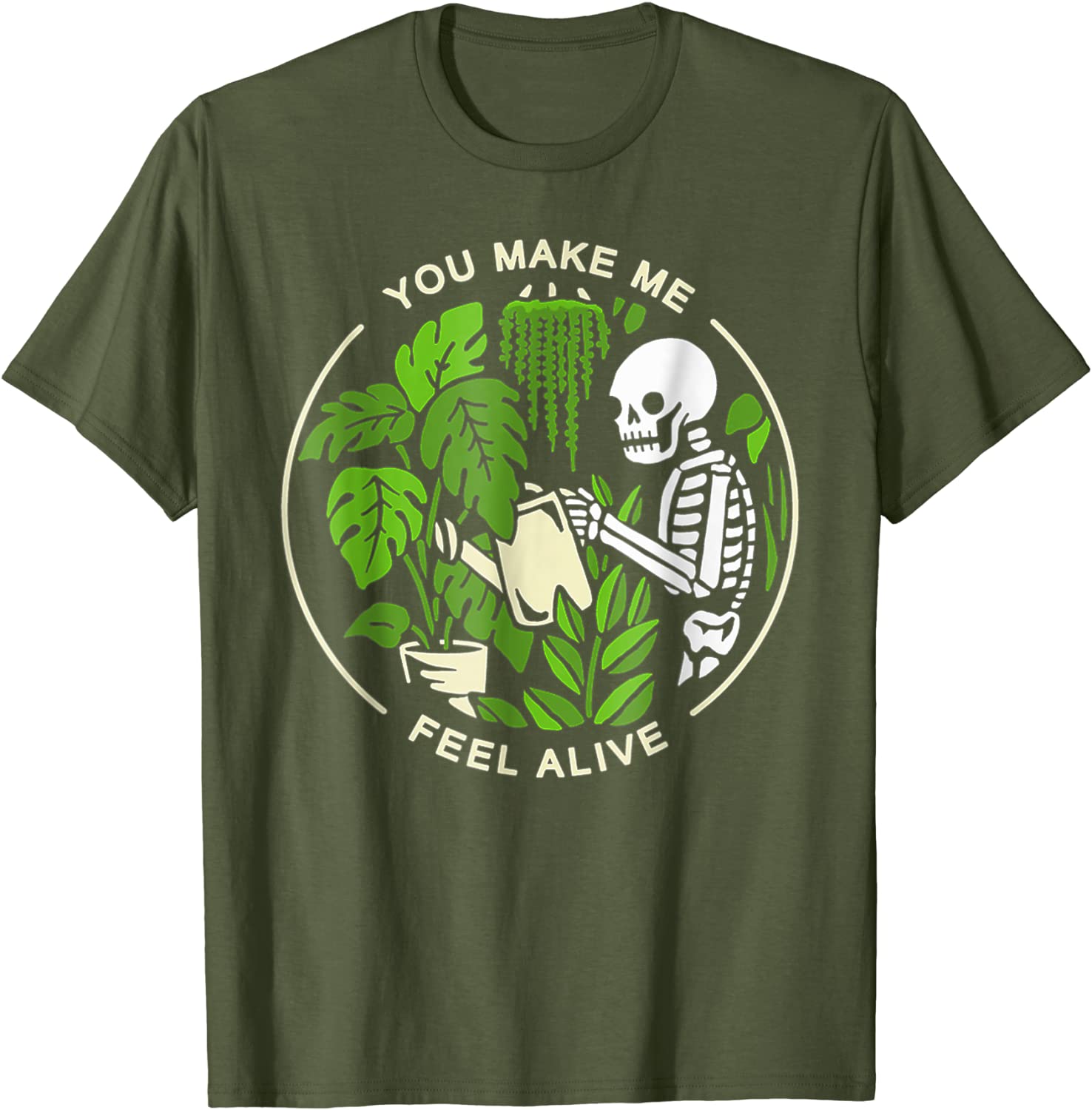 

You Make Me Feel Alive - Halloween Skull Funny Plants Gift T-Shirt Fashionable Tees Cotton Men T Shirt Fashionable Prevalent S