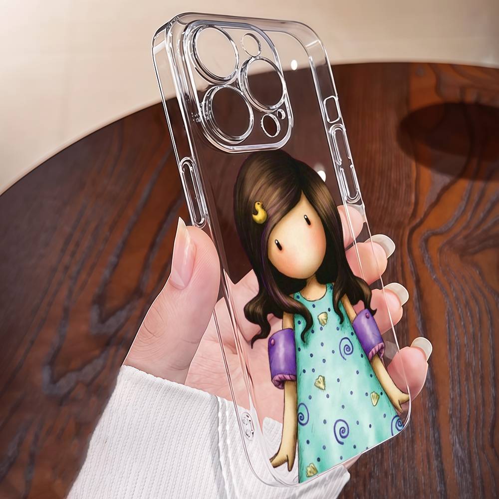 S-Santoro-Gorjuss Cute Cartoon Girl Phone Case For IPhone 17 16 15 14 13 12 11 X XR Mini Pro Max Plus Transparent Soft Cover