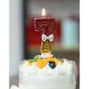 2.95-inch Red Gold Bow Digital Birthday Cake Candles Cake Candles Sparkling Wedding Baby Shower Party Decoration Cake Top Cover