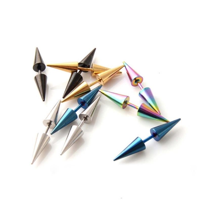 10 Pcs Stainless Steel Spike Ear Studs Punk Style Stud Earrings Minimalist Ear Stud Gothic Jewelry Cartilage Earring