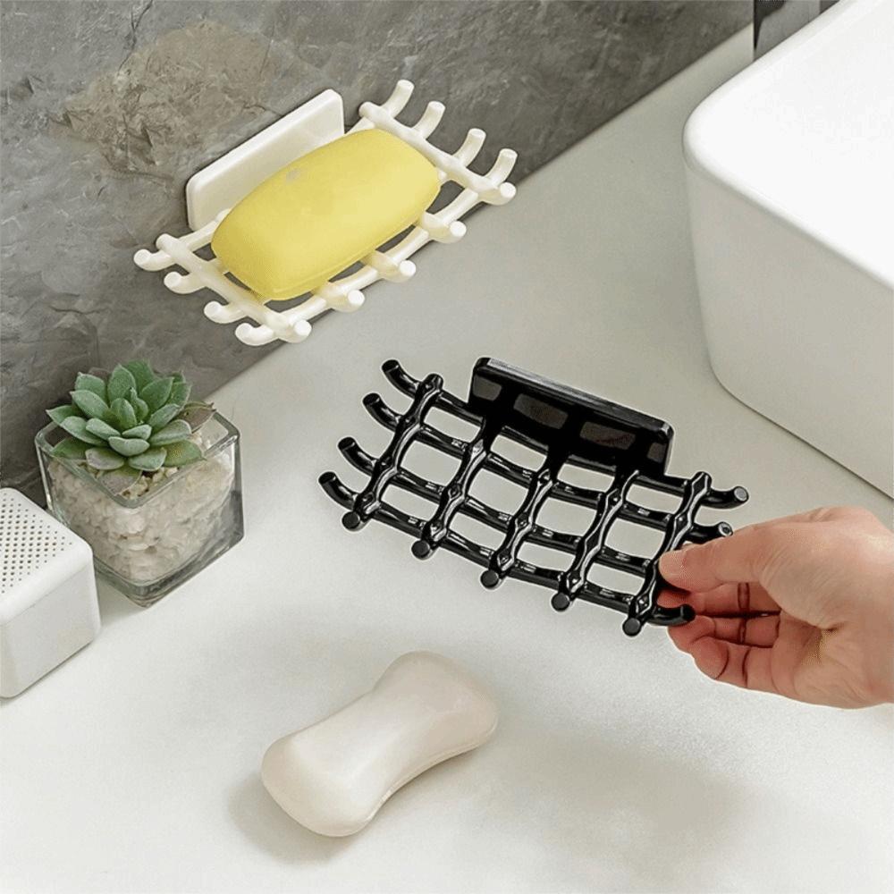 New Storage Holder Stand Tray Soap Dish Durable Fashion Storage Rack Soap Container Tray Bathroom Kitchen Sink Organizer