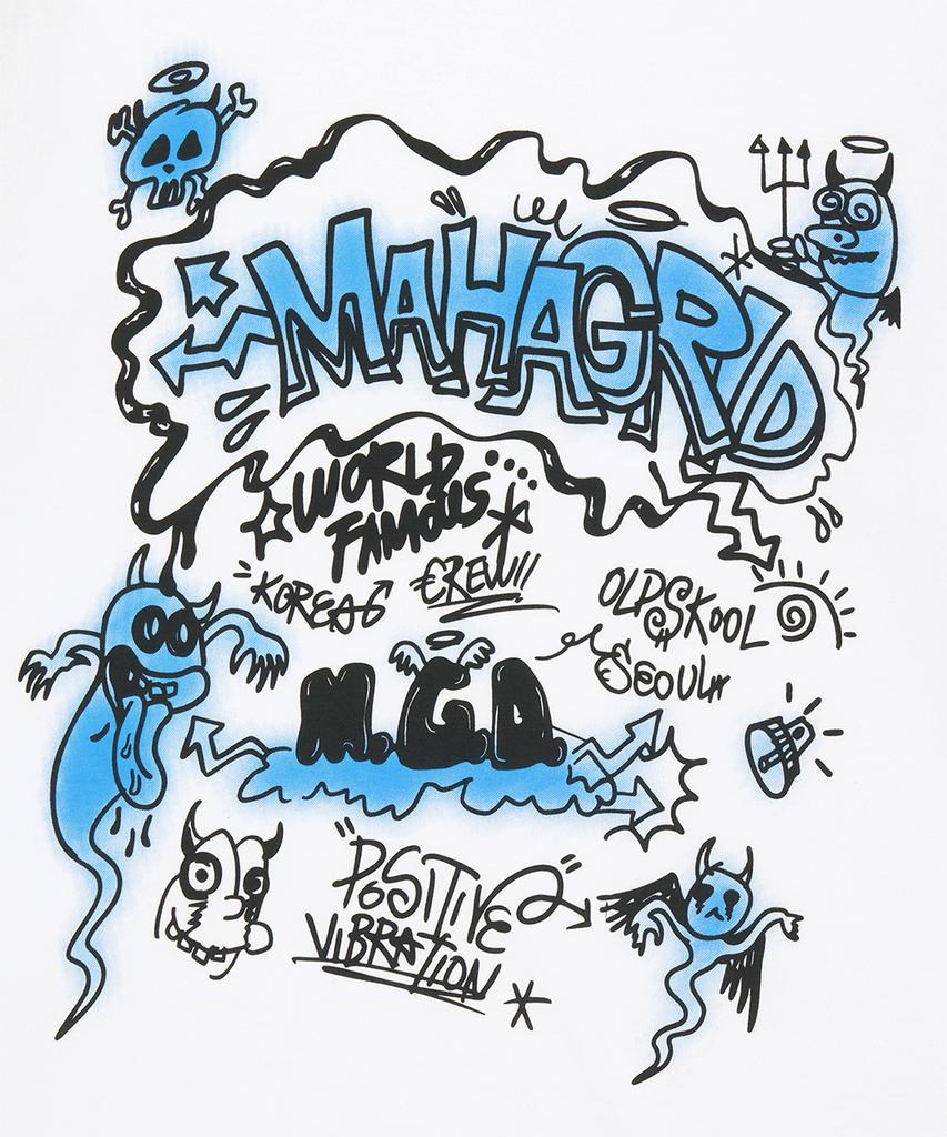 MAHAGRID Devils Doodle T-Shirt Weiß(Mg2Gmmt519A)