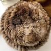 Stretch Rabbit Fur White Plush Hat for Women Autumn Winter Warm Ear Protection Woolen Hats Fur Knitted Caps