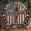 Vintage Patriotic Army Boots & Cross Round Aluminum Sign