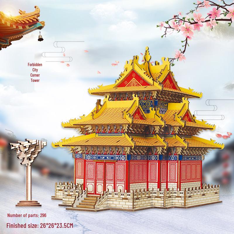 Chinese-Style 3D DIY Wooden Villa Model Kit