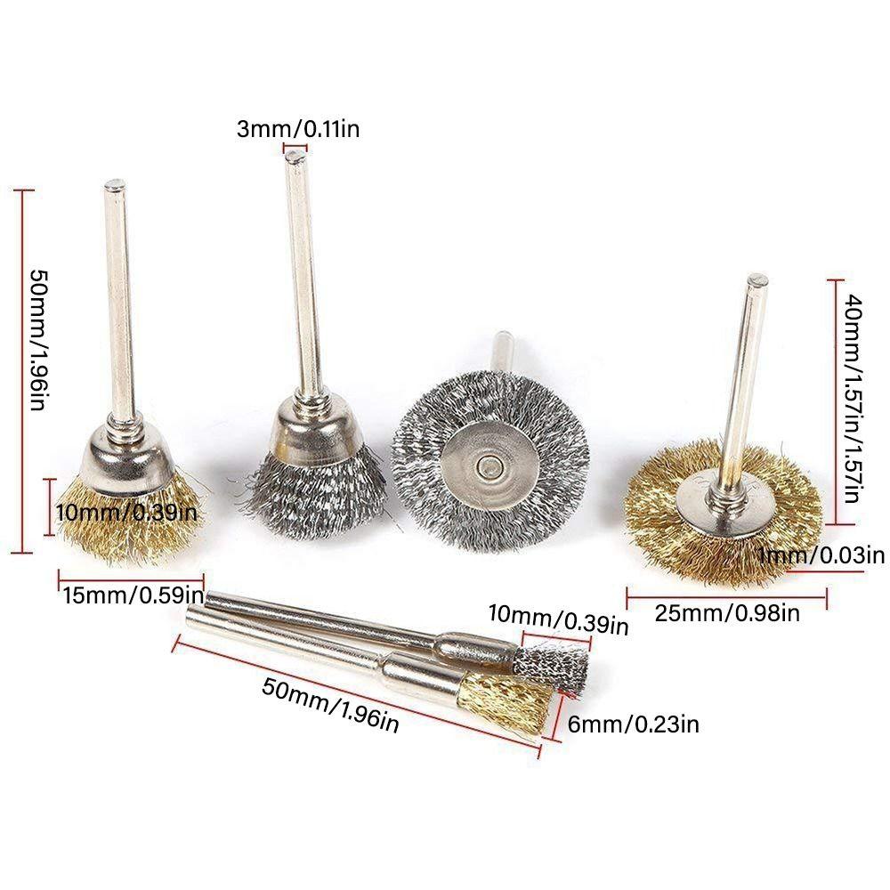 Accessories Electric Rotary Tools Wire Wheel Polishing Grinding Brass Brush Kit Buffing Sanding