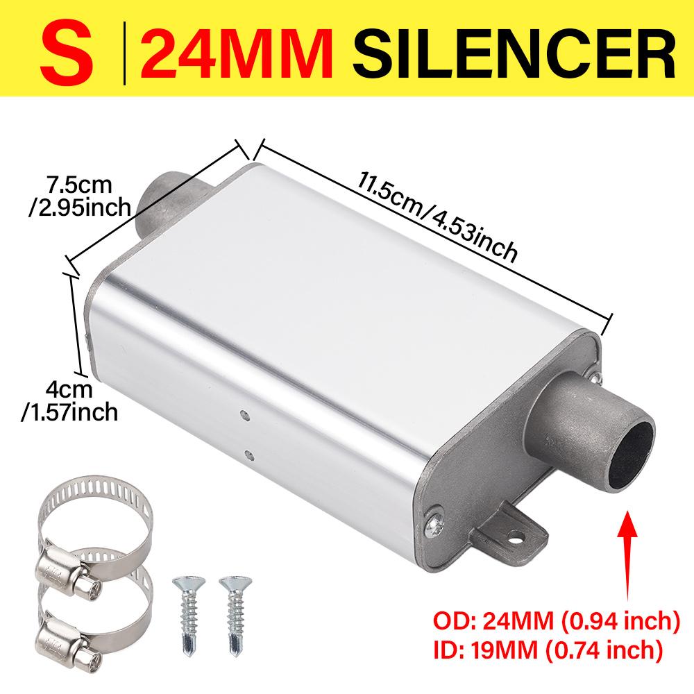 

24мм Выхлопная труба отопителя стояночного типа Акустический демпфер Подходит для дизельного отопителя 2 кВт-8 кВт 12 В/24 В/220 В Аксессуары для отопителя стояночного типа