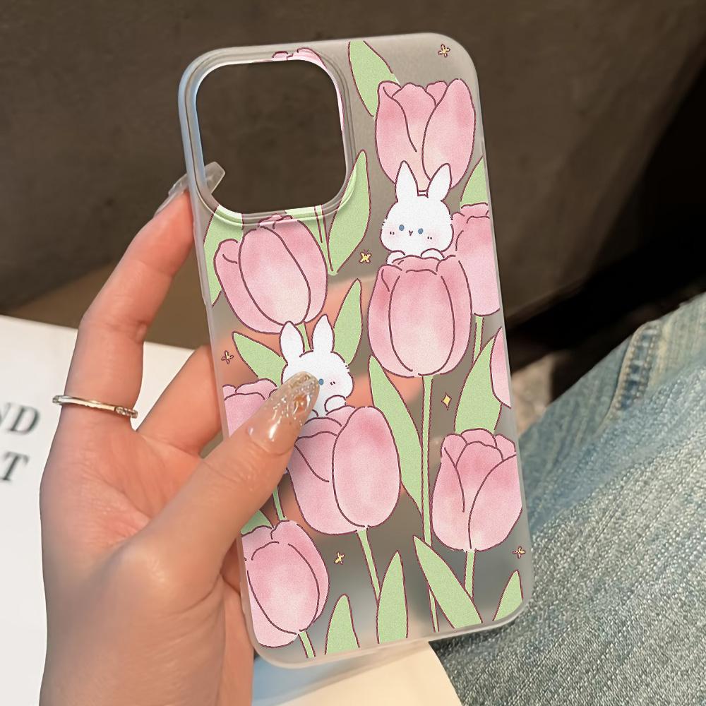 Soft TPU Transparent Flower  Phone Case for iPhone 11 Funda iPhone 13 14 15 Pro Max Plus 12 Mini 13pro 15pro 14pro Matte Covers