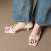 Women's Elegant Open Toes Square Head Slim Heel Sandals  Summer New Style Fashion Comfortable Breathable Slip On Cool Pumps