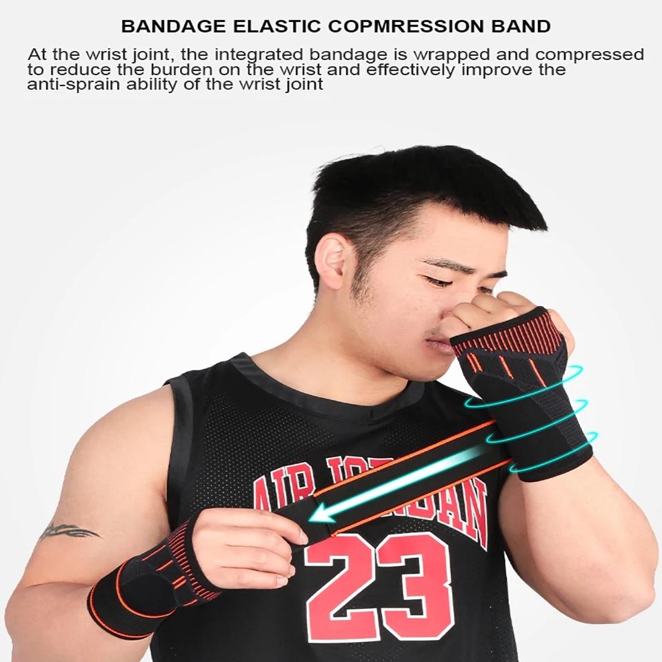 Loogdeel 1Pcs Adjustable Wrist Cover Bandage Knitted Wristband Sports Pressure Basketball Fitness Weightlifting Wrist Guard Men