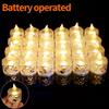 24 Pcs Patterned Flameless Candle Lights, LED Electronic Simulation Flameless Candle Lights, Tea Lights, Suitable for Birthdays, Weddings, Parties