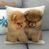 Nice Pomeranian Dog Pillowcase Bedroom Home Decorative Cover 45x45cm Square Zipper Pillow Cases Cotton Linen Fabric No Fade