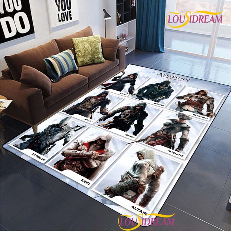 Game Ass Creed Carpet for Living Room Bedroom Rug Table Kids Kitchen Door Unslip Floor Mat Birthday gift photography props Rug