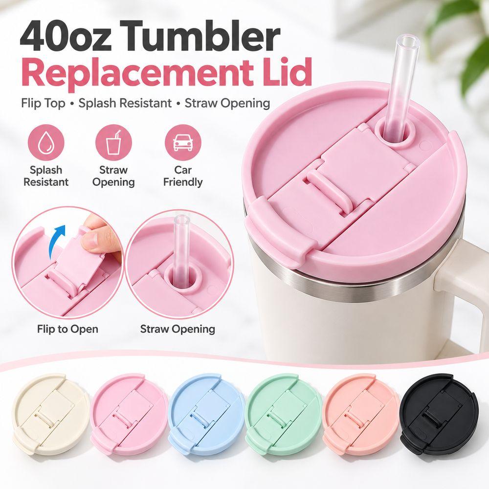 Splash Resistant Tumbler Lid Flip Top Closure Tumbler Replacement Cover for 40 OZ Stanley Cup