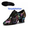 Women's Lady's Girl's Indoor Outdoor Oxford Leather Upper Chunky Heel Sneaker Heel High Ballroom Modern Latin Dance Shoes