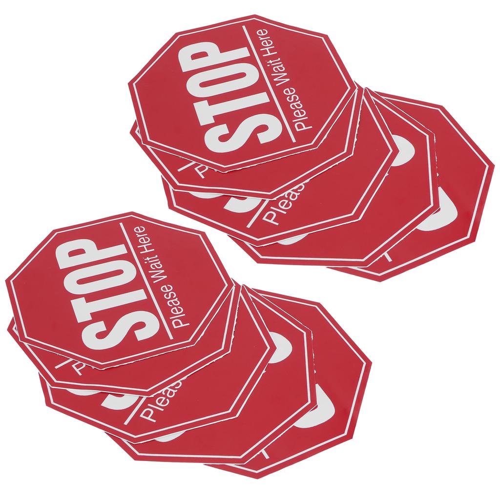 2er Set Bodenstoppschild-Aufkleber Sicherheitsabstand Bodenmarkierung Warnaufkleber für den Gebrauch im öffentlichen Bereich