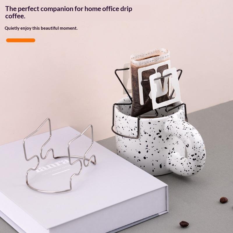 Stainless Steel Hanging Ear Coffee Drip Stand Portable Hand Brew Filter Holder Coffee Dripper Rack For Home Office Camping