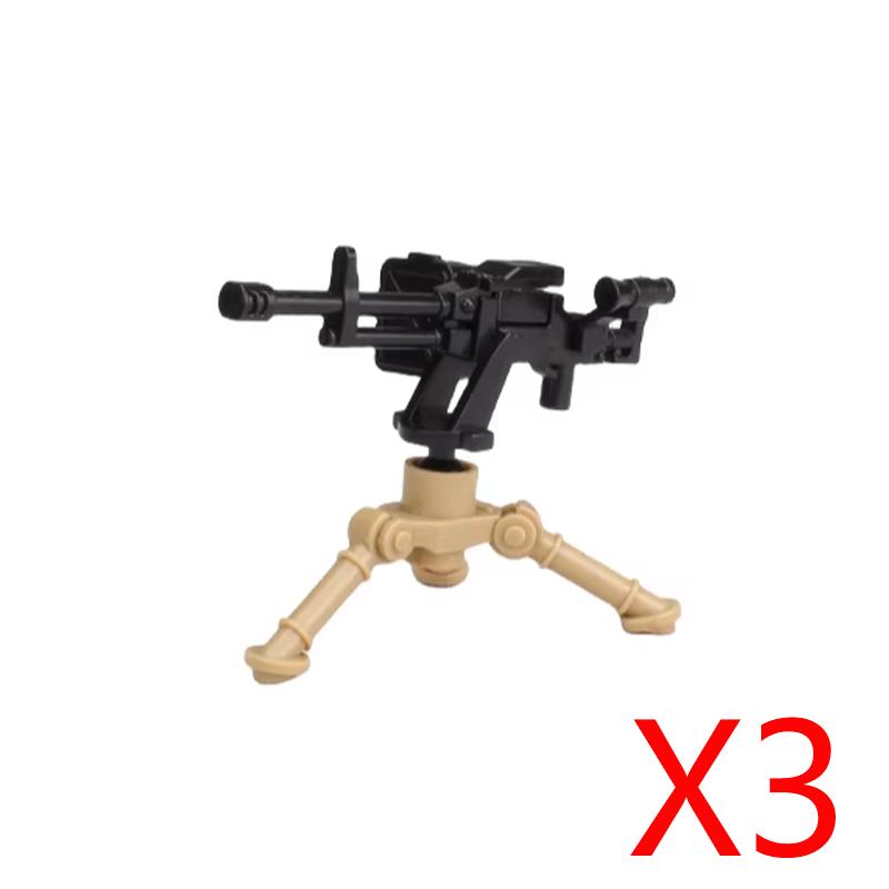 Army WWII Soldier Figure Armaments Brick Playset Gatling M2 Heavy Machine Aviation Gun NSV Bullet Chain Mortar ZB53 Toys Playsetss T12