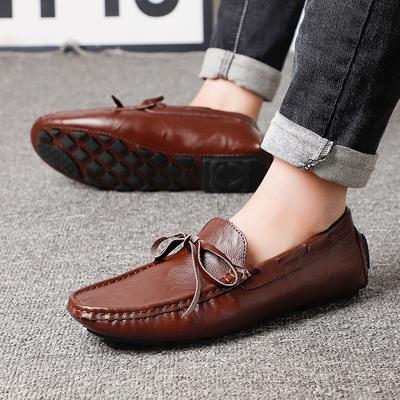 Frühlings-Lederschuhe Lässige Slipper Herren Weichsohlige Markenbequeme Flachboden Outdoor Walking Lässige Schuhe für Herren
