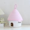 House-Shaped Cotton Rope Storage Basket with Lid for Miscellaneous Items
