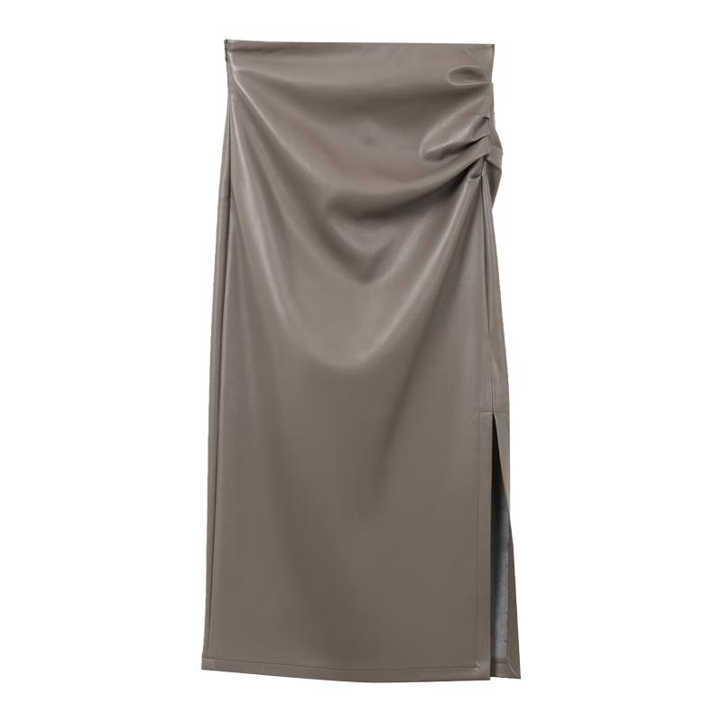 

Lanzi High-Waisted Straight Midi Skirt L