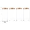 4x1300ml pots de rangement alimentaire conservation en verre borosilicate avec couvercle hermétique (10x20cm)