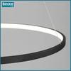 Ringformad LED-taklampa, matt svart, 25W, modern, industriell, hängande, lång, Neutral