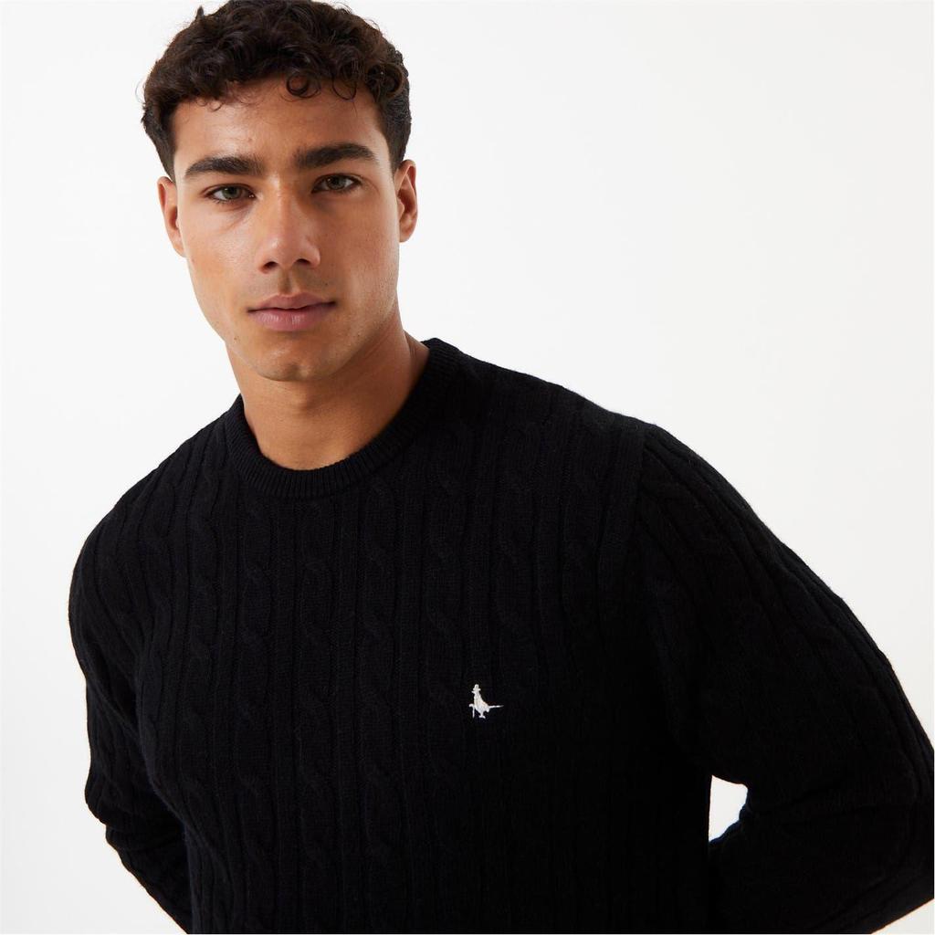 Jack Wills Herren Marlow Zopfmuster Merino-Wollpullover
