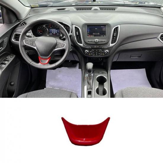 Glossy Red Steering Wheel Sheet Cover Trim 1pcs For Chevrolet Equinox 2018-