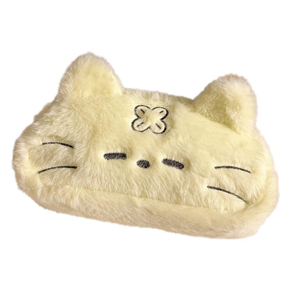 Kawaii Cat Printed Pencil Case Funny Cat Plush Cat Stationer Bag  Student Stationery