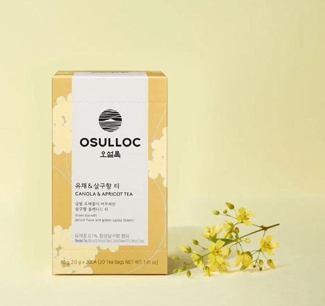 Osulloc Té Perfumado de Canola y Flor de Albaricoque – Bolsitas de Té Florales y Frutales