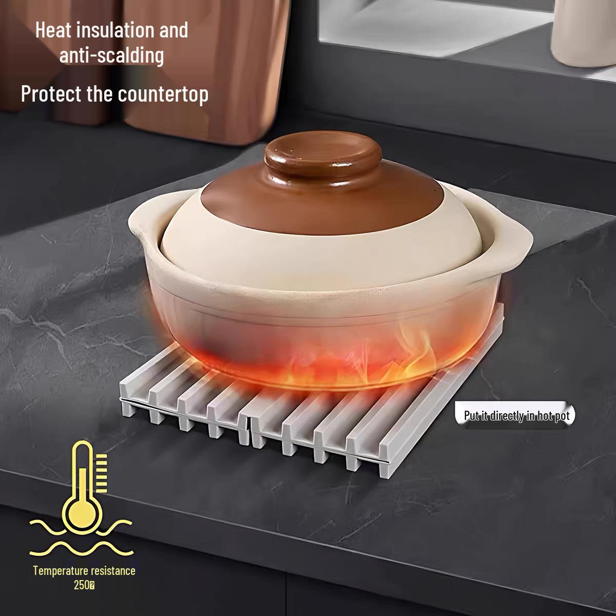 Foldable Non-Slip Silicone Dish Drying & Heat Insulation Mat Standard