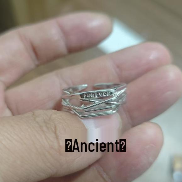 Pánský nastavitelný retro hip-hopový prsten na ukazováček - Otevřený, univerzální jednoduchý trendy prsten