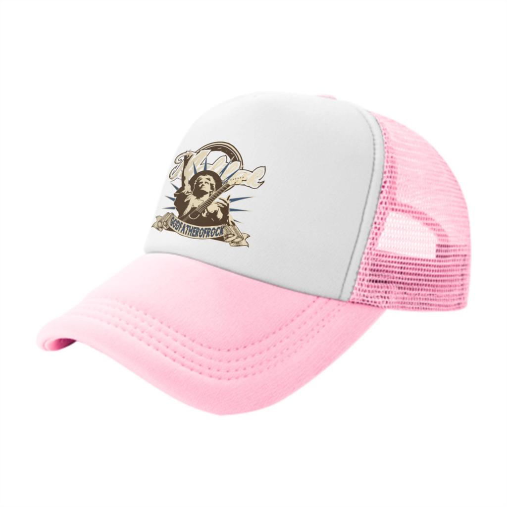 Godfatherofrock Grafikdruck Trucker-Kappe Verstellbare Polyester-Netzrückseite Kappe Lässig Unisex